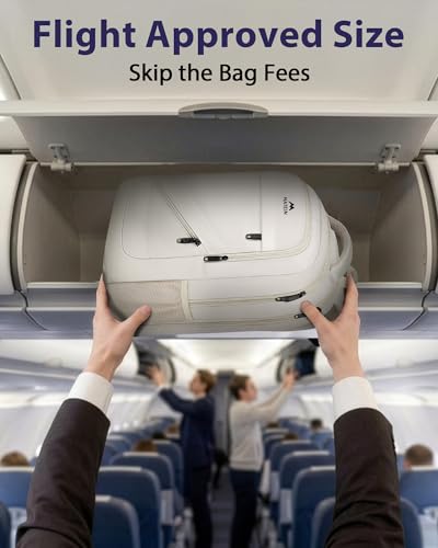 Image of MATEIN Laptop Backpack Women Large Capacity, TSA Travel Backpack with Luggage Strap & Anti Theft Pocket, Water Resistant Teacher College Bookbag Fits 17 Inch Computer, Stylish Beige Work Daypack