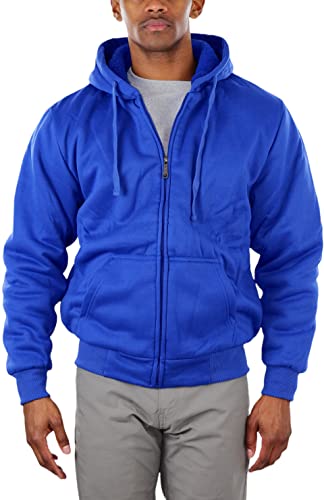 Image of ToBeInStyle Men's Polar Fleece Long Sleeve Zip Up Kangaroo Pocket Cold Weather Hoodie Jacket