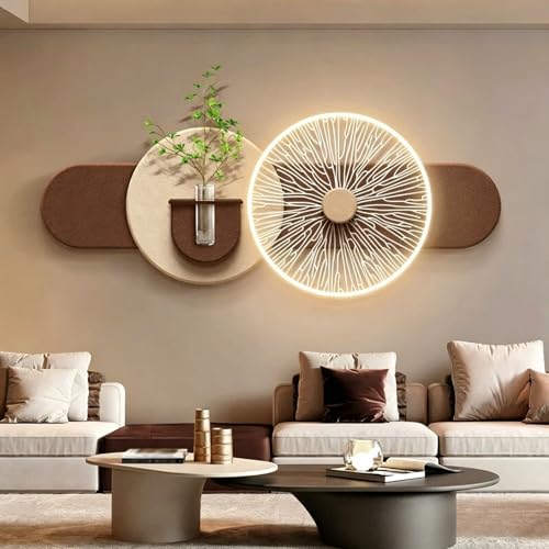 Tableau mural en grès LED d'exception, décoration 3D premium Brown2