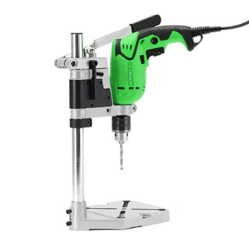DRONA Robust Hand Drill Stand Converter to Bench Press, Heavy Weighted Iron Base Drill Machine, Drill Stand 10mm drill, Adjustable Collect upto 60mm Drilling depth upto 43mm Drill Stand TFT-Pro