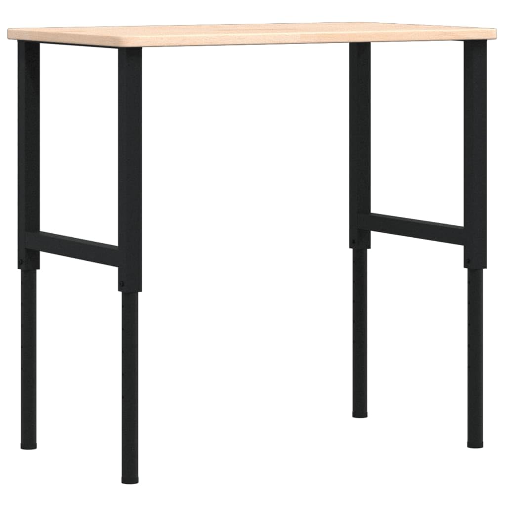 vidaXL Workbench 100x60x(71.5-98) cm Solid Oak Adjustable Height Tool Bench/Desk