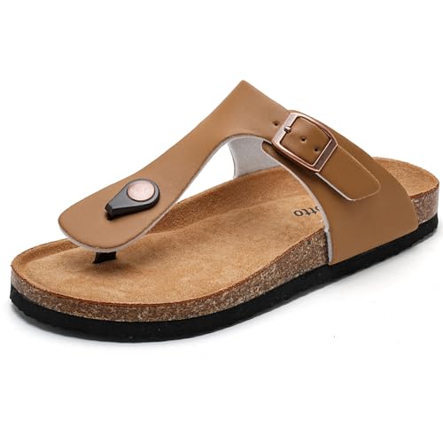 Torotto Boys Girls Flip Flops Comfortable Cork Footbed Thong Sandals with Adjustable Straps(Toddler/Little Kid/Big Kid)