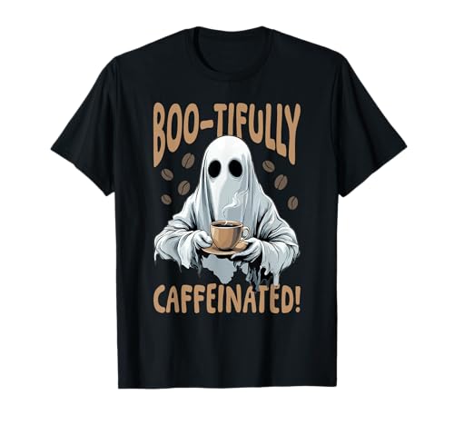 Divertido café Halloween fantasma Boo-tifully cafeinado! Camiseta