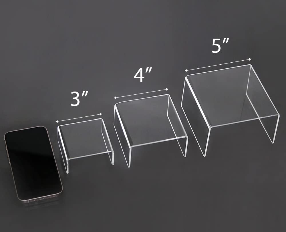 Lot De 2 Présentoirs Acrylique Empilables – 19 × 7,5 × 6,5 Cm – Idéal Pour Parfums, Figurines, Cupcakes, Cosmétiques