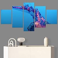 SIGNWIN 5 Panel Canvas Wall Art Neon Clouds for Home Decorations Ready to Hang - 60