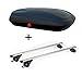 Produktbild Dachbox VDPBA320 320Ltr carbonlook abschließbar + Dachträger/Relingträger VDP KING1 kompatibel mit Opel / Vauxhall Astra (J) Sport Tourer (5 Türer) 11-16