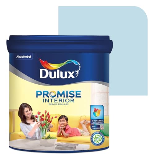 Image of Dulux Promise Interior Emulsion Paint (1L, California Sky) | Wall paint with Chroma Brite Technology for brighter longer-lasting colors | Rich finish | Anti-chalk | Water-based | 3-year warranty