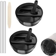 2 Pack Detachable Flip Straw Lid Replacement for 40oz Stanley Quencher and ProTour,Leak Proof Lid,No Spill Tumbler Lids Reusable Replacement for 40 oz Stanley Cup Accessories Black