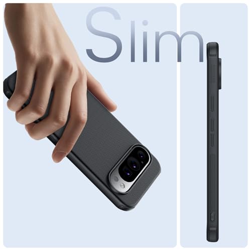 Image of Nillkin Case for Google Pixel 9 Pro XL (6.73'' Inch) Super Frosted Shield Pro Magnetic Suction Function Only Hard Back Soft Border (PC + TPU) Cover Raised Bezel Camera Protect Black