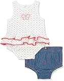 absorba Baby Girls' Sleeveless Romper, White/Print, 3-6 Months