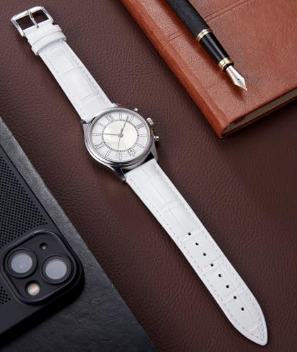 Image of BINLUN Genuine Leather Watch Bands Women Men Quick Release Leather Watch Straps Replacement with 12 Colors Option (10mm, 12mm, 14mm, 15mm, 16mm, 17mm, 18mm, 19mm, 20mm, 21mm, 22mm, 23mm)
