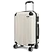 Produktbild KONO Trolley Koffer Mittelgroß 4 Rollen Leicht Hartschalenkoffer Reisekoffer mit 4 Rollen, 65x42x26cm, 65Liter, Zwillingsrollen Rollkoffer, ABS Hartschale (Beige, L(65cm - 65L))