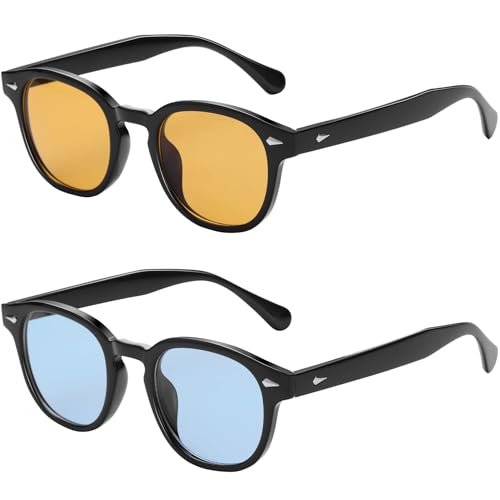 Retro Round Sunglasses for Men Women Vintage Trendy Circle Style UV400 Lenses Unisex Sun Glasses