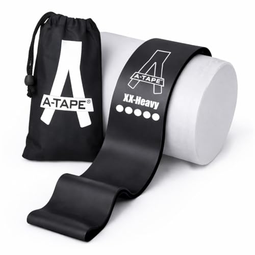 Image of A-Tape Resistance Loop Bands Set for Men & Women | Premium Natural Rubber Heavy Duty Workout Bands for Legs, Glutes, Squats, Stretching, Fitness & Physiotherapy (Black) (Pack-1)