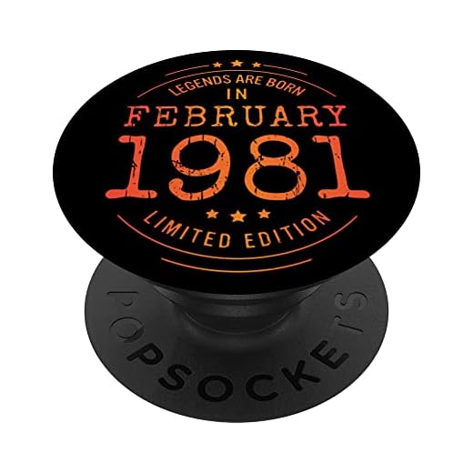 Cumpleaños Febrero 1981 Edición Limitada Regalo February PopSockets PopGrip Intercambiable