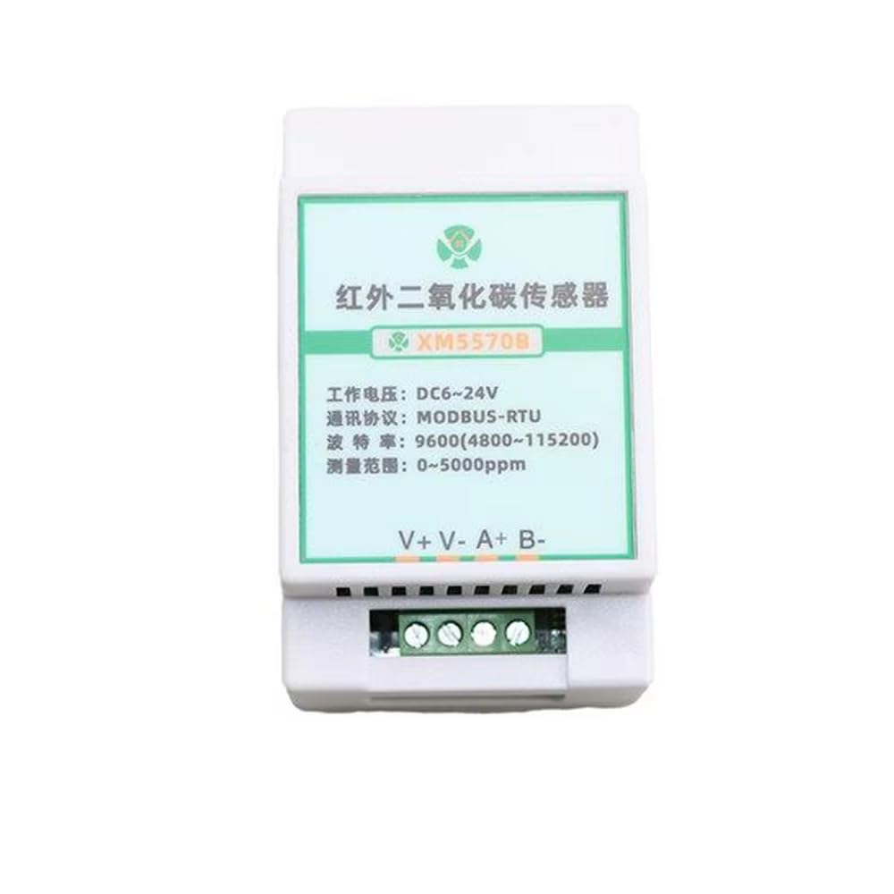 Toplionace Sensor de CO2 Infrarrojo: Módulo de CO2 de Doble Canal con Detector RS485 Montado en Riel para Monitorización de la Calidad del Aire.