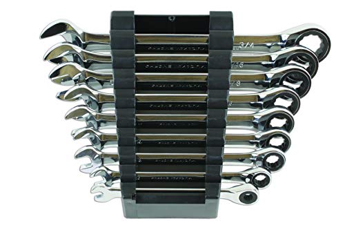 Laser 6699 AF Ratchet Ring Combination Spanner Set 9pc