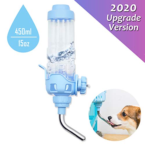 Vannon [2020 Upgrade Version] Dog Water Bottle for Cage/Crate 15 oz / 450ml BPA Free Pet Chew Proof Water Dispenser Non-Leakage Dog Water Dispenser for Small Dogs & Cats Nozzle Diameter: 12mm