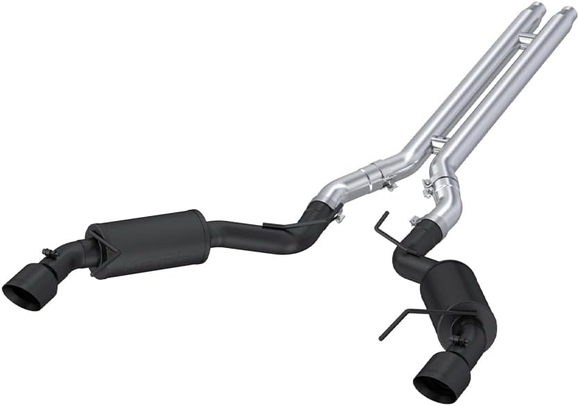 MBRP S7277BLK 3" Cat Back, Dual Split Rear, Street Version Exhaust System with 4.5" Tips (Black Coated)