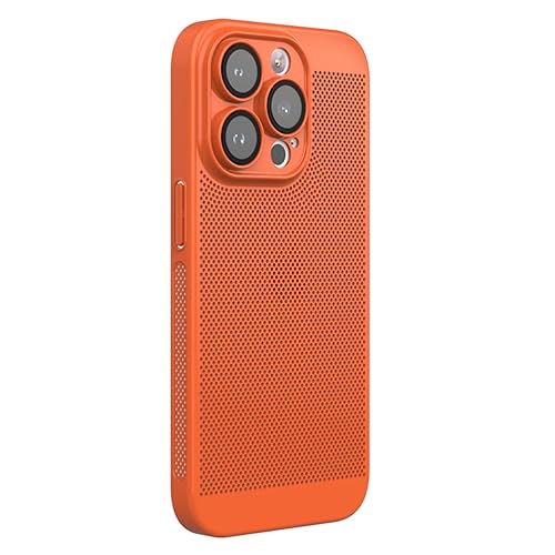 Coque iPhone 13 mini fine polycarbonate orange rigide antichoc ventilée 5.4 pouces
