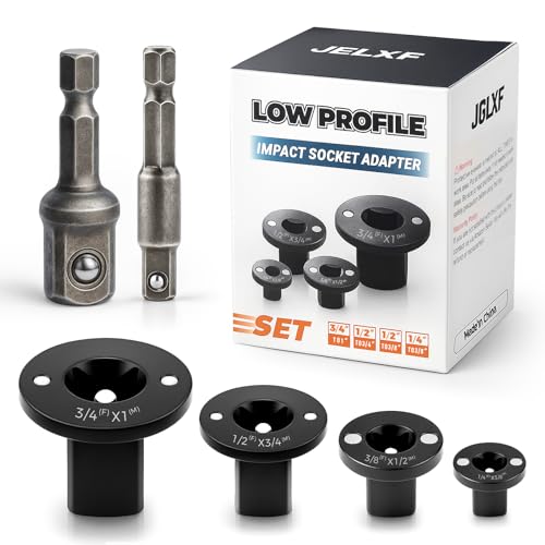 4PCS Low Profile Impact Socket Adapter Set,3/8″ to 1/2″, 1/4″ to 3/8″, 3/4″ to 1″, 1/2″ to 3/4″ Drive Ratchet Adapter Set,Designed for Tight Spaces,Automotive,DIY,Industry