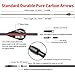 sanlida 24 PCs, 100% Pure Carbon, 0.001'' Straightness, Dragon 10 Flagship 24T Carbon Hunting Arrows for Compound Bow, Professional Standard Hunting Arrows with Removable Tips (340 Spine)