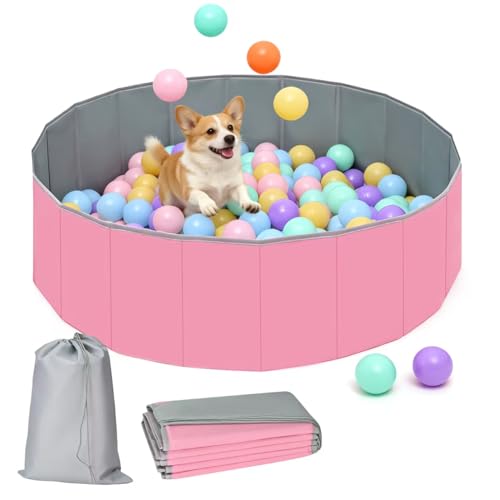 Dog Ball Pit, Foldable Balls Pit for Dogs, Ball Pit for All Types of Dogs, Foldable Play Pit for Dog Indoor and Outdoor Games, Party Toys Gifts(40inches in Diameter,No Ball Included) (Pick)