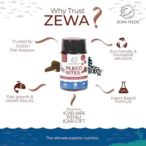Image of Pleco Fish Feed 45g X 2 | High-Fiber Fish Food for Algae-Eating Bottom Dwellers | 1.2-2 mm Slow Sinking Pellets with Spirulina, Moringa & BSF Protein | Supports Digestion & Immunity