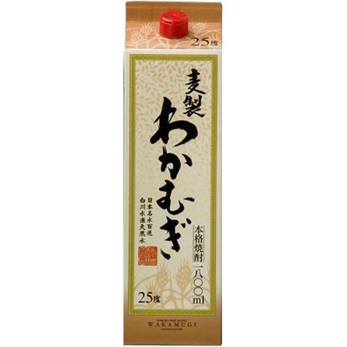 Amazon.co.jp: 焼酎 麦焼酎 わかむぎパック 25度 1.8L 6本 1ケース