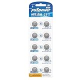Fuspower LR44 A76 AG13 357 303 SR44 Battery 1.5V Button Coin Cell Batteries (10 Count (Pack of 1))