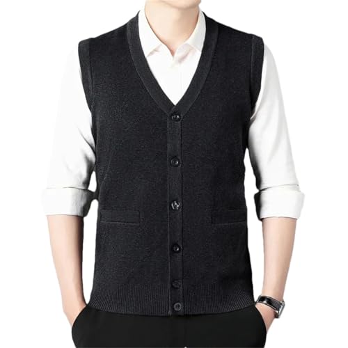 Men's Winter Casual Thickened Sweater Tank Top Warm Cardigan Tank Top