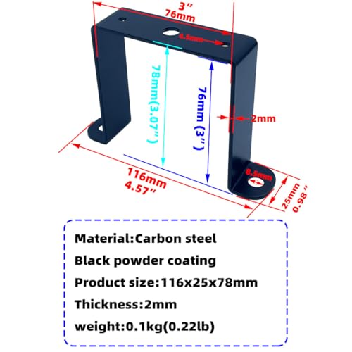 Image of 6 PCS 3x3 inch Square Pipe Tube Strap Clamps,3 inch metal u shaped bracket, steel u clamp bracket for mounting,Powder Coated Black