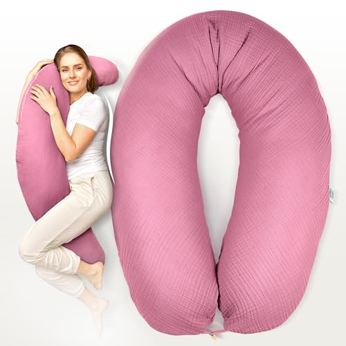 sei Design XXL Stillkissen 190x30 mit Musselin-Bezug ergonomisch,...