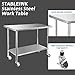 STABLEINK Stainless Steel Table with Wheels 24 x 48 Inches 4ft, NSF Commercial Prep & Workbench with Adjustable Undershelf, for Commercial Kitchen, Restaurant, Laundry, Hotel and Garage