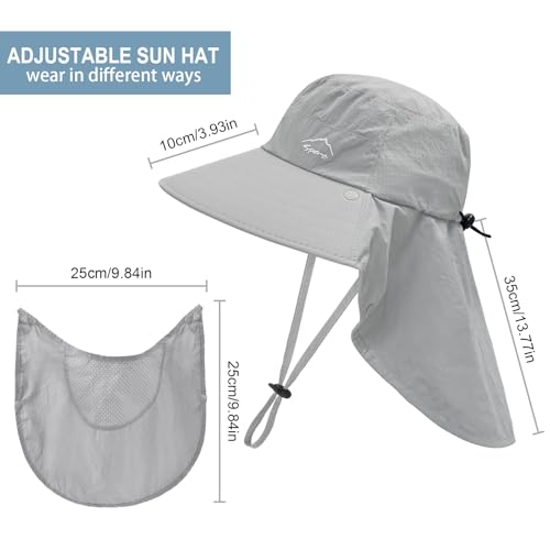 Image of Sun Hat for Men Women with Neck Flap,UPF 50+ UV Protection Fishing Hat