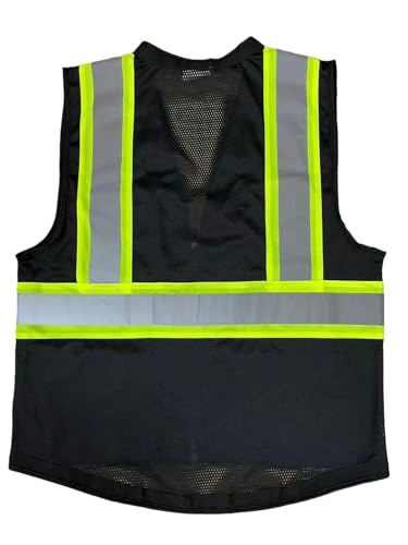 Men’s High Viz Class 3 Light Weight Padded Multi-Pocket Mesh Vest3