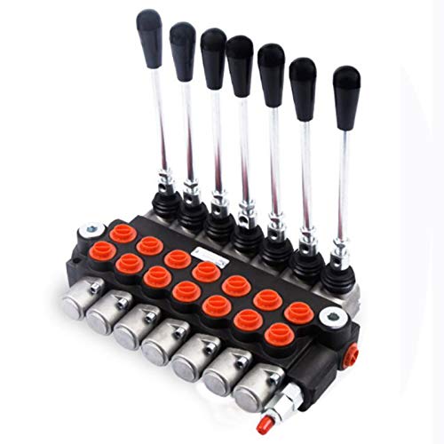 Futchoy Hydraulikventil 7 Spool 3600psi Hydraulik Steuerventil Handhebelventil 13 GPM für Traktoren, Bagger, Planierraupen, Lader