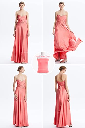 Image of Multi-Way Wrap Infinity Maxi Dress for Bridesmaids & Wedding Guest | 31 Colors for All Wedding Themes, One Size & Plus, 1 Dress for Any Events, Evening, Prom, Gala, Non-See-Through, Wrinkle-Free