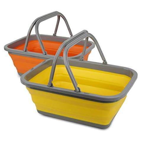 2 Pack Collapsible Sink with 2.25 Gal / 8.5L Each Wash Basin for Washing Dishes, Camping, Hiking and Home Cover