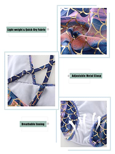 Image of Girls One Piece Swimsuits Mermaid Bathing Suits Summer Swimsuit 2-14 Years