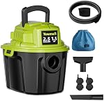 2.5 Gallon petit magasin Vac, 1.5 Hauteur maximale HP Mini Magasiner Vac avec fonction Blowing, 15Ft de nettoyage, 3 en 1 Magasiner à vide humide et sec pour plancher / voiture / garage