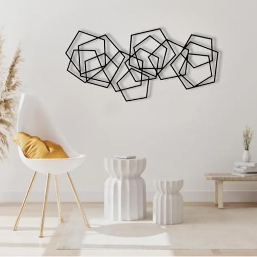 Metal Geometric Home Wall Decor ,Contemporary Minimalist Metal Wall Art, Abstract Decor for Home, Modern Sculpture for Living Room, Bedroom, Office Decoration (19
