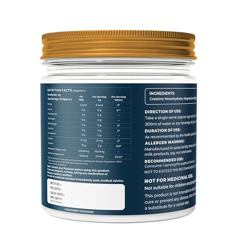 Image of Naturaltein CreaMag Boost | India's First Creatine + Magnesium Bisglycinate Formula | 3g Creatine Monohydrate & 130mg Elemental Magnesium Per Serving | Glyphosate Residue Free | Supports Strength, Energy & Recovery | Unflavoured | 100g (25 Servings)