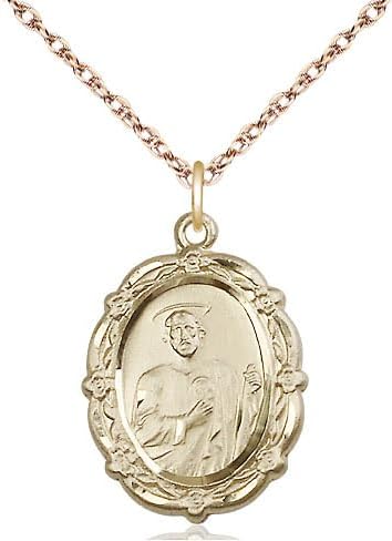 14kt Gold Filled Saint Jude Pendant on a 18 inch Gold Filled Light Rope Chain.