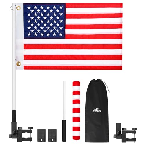 Affordura American Boat Flag Kit with Flag Holder 16x24 US Boat Flag Marine with Upgraded Mount for Pontoon Boat Sailboat and More Perfect Fun Boat Accessories for Men Women