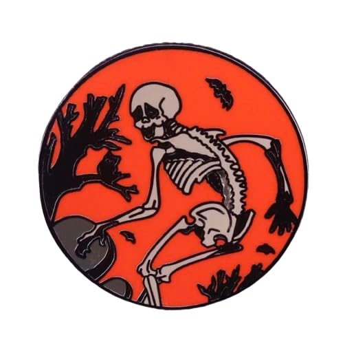 Pin's squelette Halloween en émail robuste anti-perte pour customiser vos vêtements