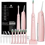 Idropulsore e Spazzolino Elettrico 2 in 1 – Kit Pulizia Orale: Irrigatore Portatile + Spazzolino Sonico – IPX7, 3 Modi Acqua, 4 Modi Spazzolamento, Igiene Orale Completa(rosa)