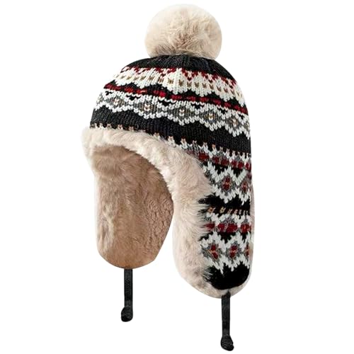 FOSDICK Trapper Mütze Damen Winter, Mütze mit Ohrenklappen, Winter Fliegermütze, Winddichte Trappermütze, Warme Wintermütze mit Ohrenklappen, Trappermützen für Damen,...
