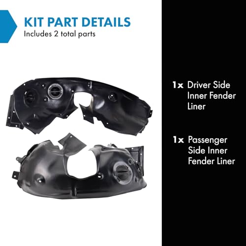 Image of TRQ Inner Fender Liner Set Compatible with 2011-2015 Mini Cooper MC1248102 MC1249103