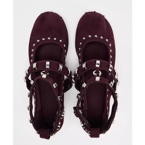 Ballet Flats Shoes for Women Ankle Strap Bow Mary Jane Shoes2